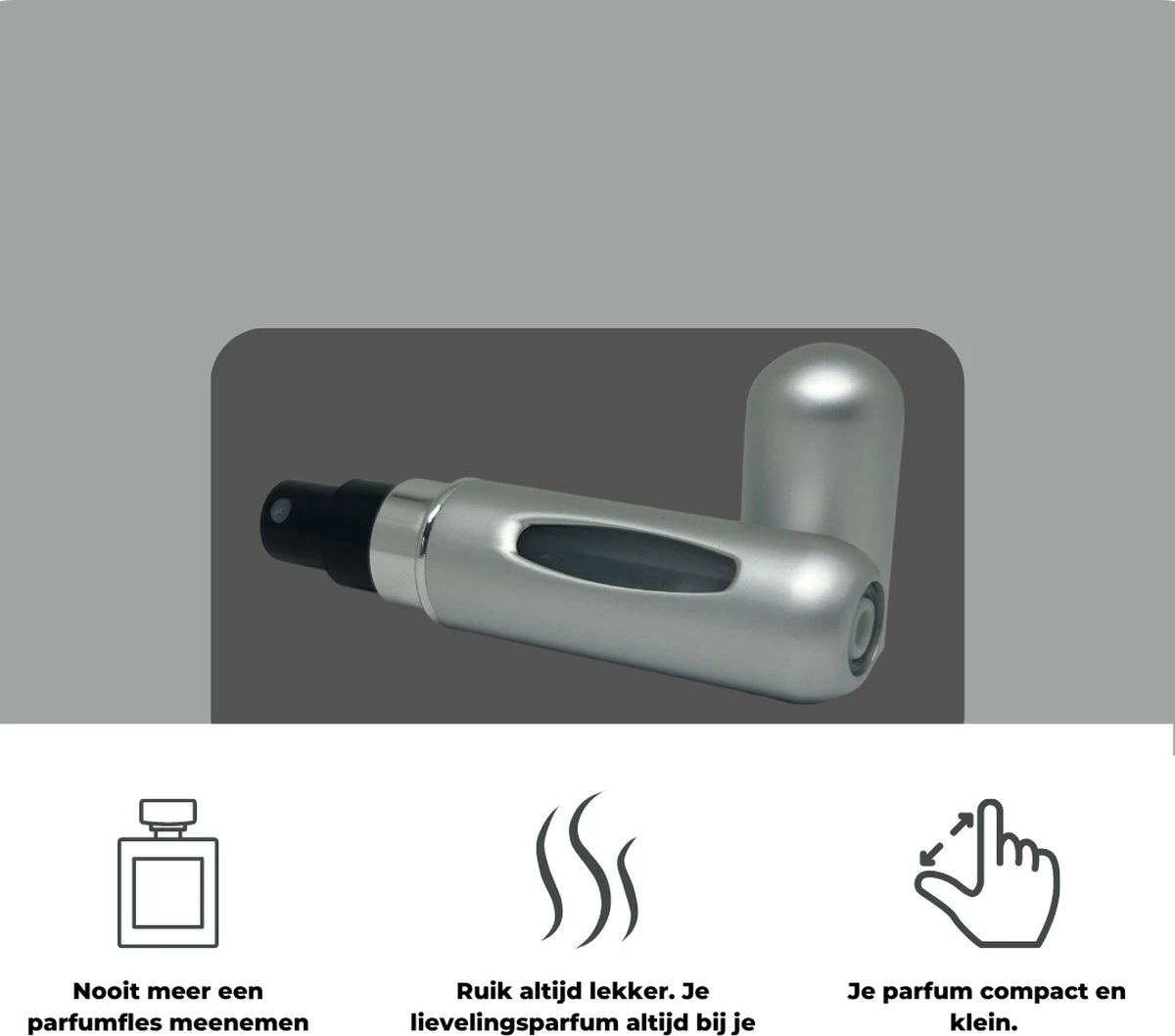Cetins - Parfum Verstuiver Navulbaar - Mini Parfum Flesje - Reisflesje – Matt Grijs - 5 Cetins - Parfum Verstuiver Navulbaar - Mini Parfum Flesje - Reisflesje – Matt Grijs - - Afbeelding 5