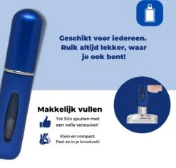 Cetins - Parfum Verstuiver Navulbaar - Mini Parfum Flesje - Reisflesje – Matt Blauw -Parfumwinkel 1200x1146 4