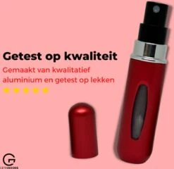 Cetins - Parfum Verstuiver Navulbaar - Mini Parfum Flesje - Reisflesje – Matt Rood -Parfumwinkel 1200x1165 2