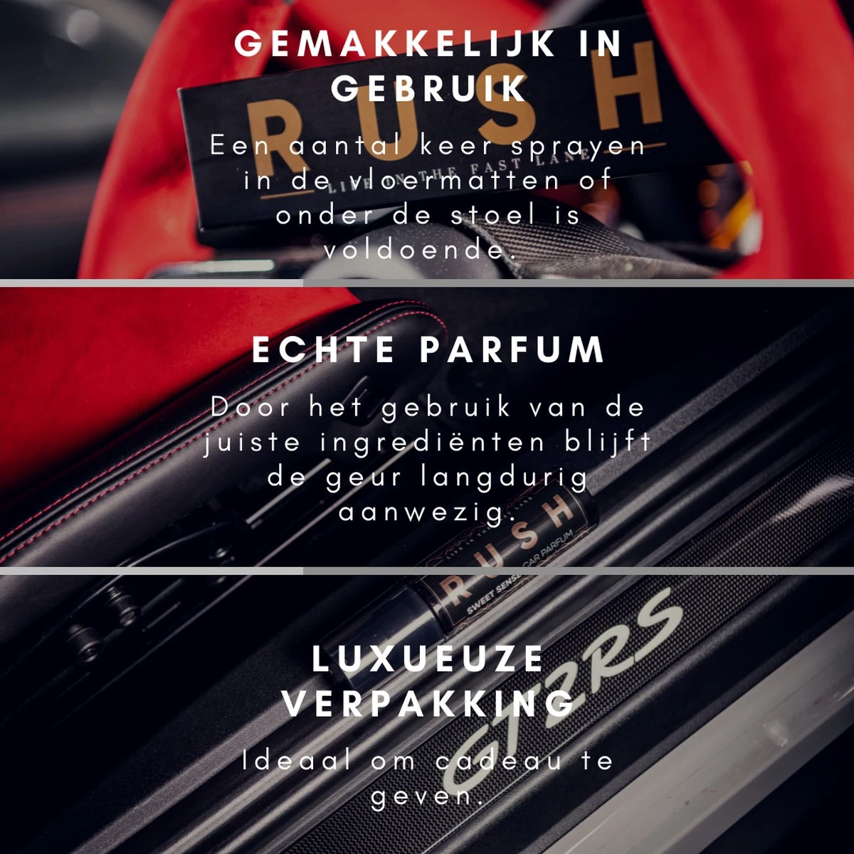 RUSH Autoparfum Sweet Sense - Auto Geurverfrisser - Parfum Voor Dames En Heren 3 RUSH Autoparfum Sweet Sense - Auto Geurverfrisser - Parfum Voor Dames En Heren - Afbeelding 3