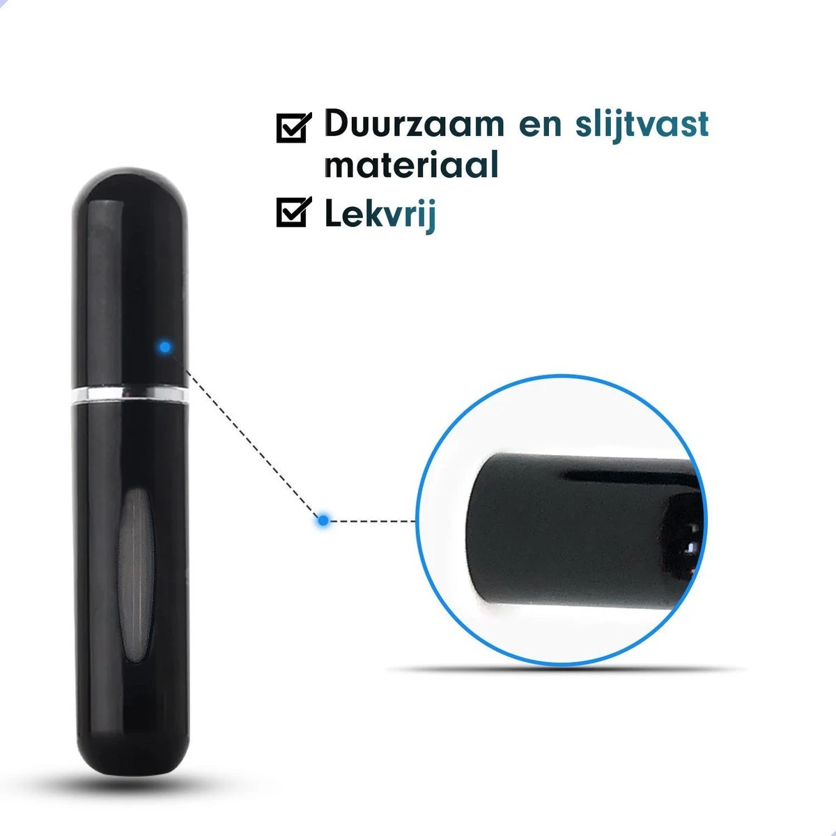 MaxedMore Navulbare Parfumverstuiver 5ml Zwart - 65 Keer Spraybare Parfum Verstuiver - Hervulbaar Tasverstuiver Voor Parfum - Meeneem Mini Geur Flesje Voor Op Reis - Lipstick Formaat Navulbaar Parfumflesje 4 MaxedMore Navulbare Parfumverstuiver 5ml Zwart - 65 Keer Spraybare Parfum Verstuiver - Hervulbaar Tasverstuiver Voor Parfum - Meeneem Mini Geur Flesje Voor Op Reis - Lipstick Formaat Navulbaar Parfumflesje - Afbeelding 4