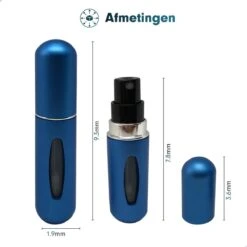 MaxedMore Navulbare Parfumverstuiver 5ml Blauw - 65 Keer Spraybare Parfum Verstuiver - Hervulbaar Tasverstuiver Voor Parfum - Meeneem Mini Geur Flesje Voor Op Reis - Lipstick Formaat Navulbaar Parfumflesje -Parfumwinkel 1200x1200 566