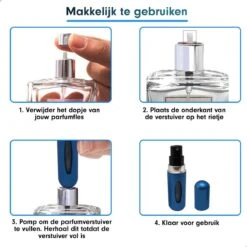 MaxedMore Navulbare Parfumverstuiver 5ml Blauw - 65 Keer Spraybare Parfum Verstuiver - Hervulbaar Tasverstuiver Voor Parfum - Meeneem Mini Geur Flesje Voor Op Reis - Lipstick Formaat Navulbaar Parfumflesje -Parfumwinkel 1200x1200 568