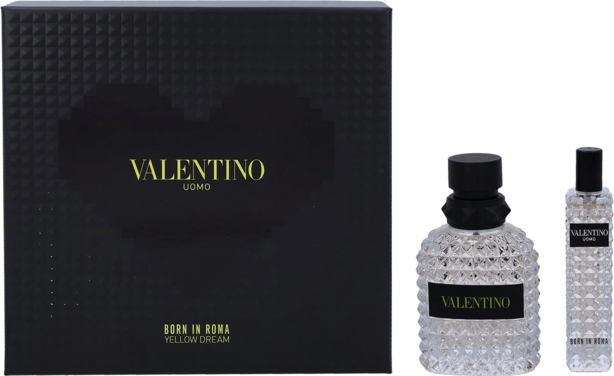 Valentino Uomo Born In Roma Yellow Dream Giftset - 50 Ml Eau De Toilette Spray + 15 Ml Eau De Toilette Tasspray - Cadeauset Voor Heren 2 Valentino Uomo Born In Roma Yellow Dream Giftset - 50 Ml Eau De Toilette Spray + 15 Ml Eau De Toilette Tasspray - Cadeauset Voor Heren - Afbeelding 2