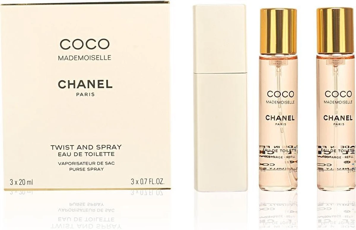 Chanel Coco Mademoiselle Geschenkset - Eau De Toilette + 2x Eau De Toilette Refill 1 Chanel Coco Mademoiselle Geschenkset - Eau De Toilette + 2x Eau De Toilette Refill