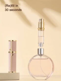 Hervulbare Parfumverstuiver-5ml-Mini Parfumverstuiver-Kleine Spuitfles Voor Parfum-Lege Parfumflesje Voor Op Reis Glasspray Draagbaar Parfumpakket Met Lederen Hoes - Mandarijn Groen -Parfumwinkel 900x1200 12